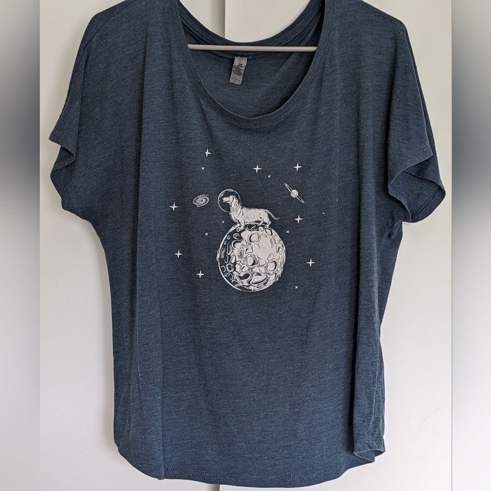 Modcloth Blue Dinosaur Graphic Tee